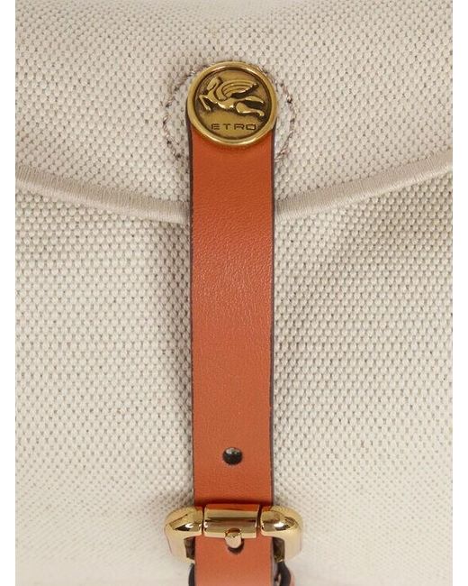 Etro Natural Small Canvas Pony Bag