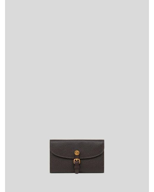 Etro White Hammered Leather Pony Wallet