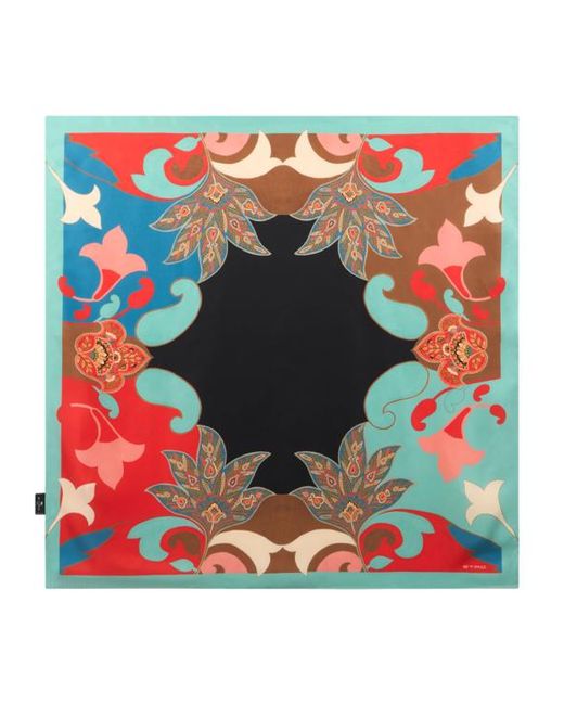 Etro Multicolor Silk Scarf With Floral Motif And Paisleys