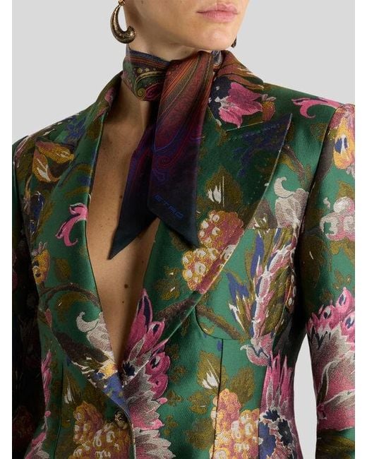 Etro Multicolor Silk Twill Paisleyina With Degradé Motif