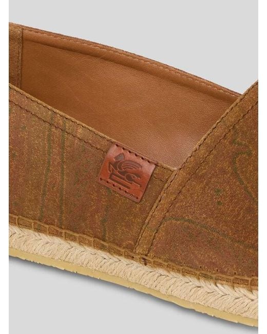 Etro Brown Suede Espadrilles With Arnica Motif for men
