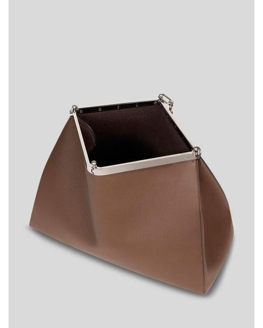 Etro Brown Large Leather Vela Bag for men