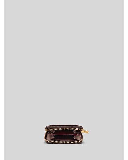 Etro Brown Arnica Coin Purse With Pegaso Detail