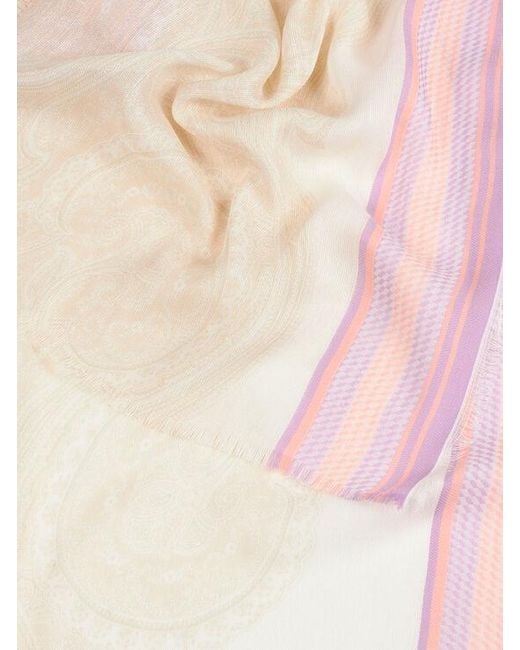 Sciarpa Paisley E Righe, Uomo di Etro in Pink da Uomo