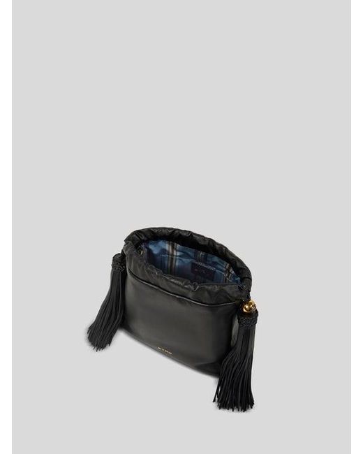 Etro Black Mini Leather Kalispera Bag With Tassels