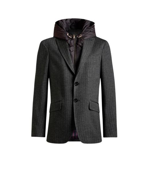 Etro Black Blazer With Removable Bib for men
