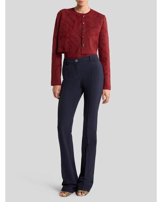 Etro Red Pullover Aus Einer Baumwollmischung Mit Jacquardmuster, Damen, Größe