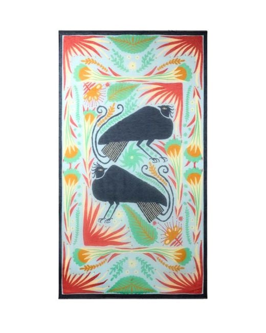 Etro Blue X Tabby Booth Modal-Blend Scarf With Placed Print