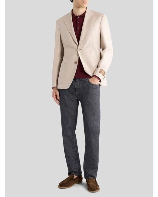 Etro Natural Single-Breasted Cotton-Blend Jacket for men
