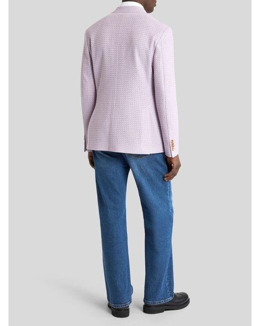 Etro Purple Cotton Jersey Blazer for men