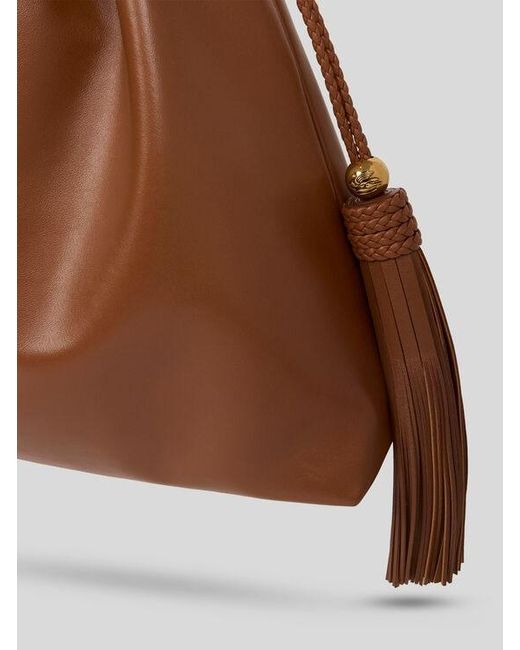Etro Brown Large Leather Kalispera Bag With Tassels