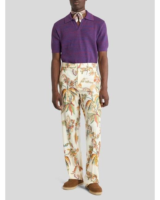 Etro Natural Straight-Leg Trousers for men