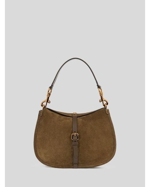 Etro Brown Medium Suede Pony Bag