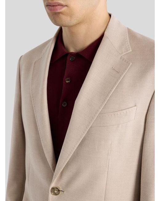 Etro Natural Single-Breasted Cotton-Blend Jacket for men