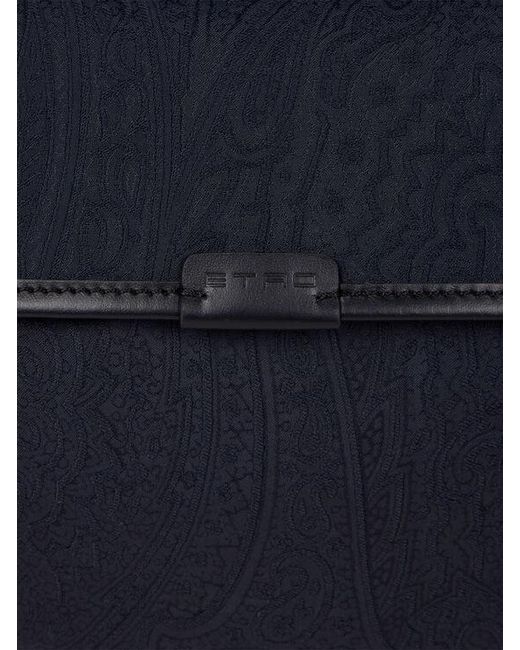 Etro Blue Nylon Jacquard Backpack for men