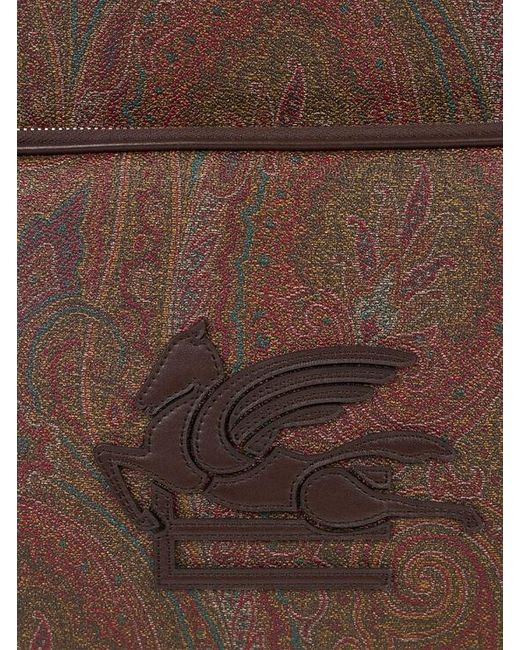 Etro Brown Essential Arnica Backpack With Pegaso for men