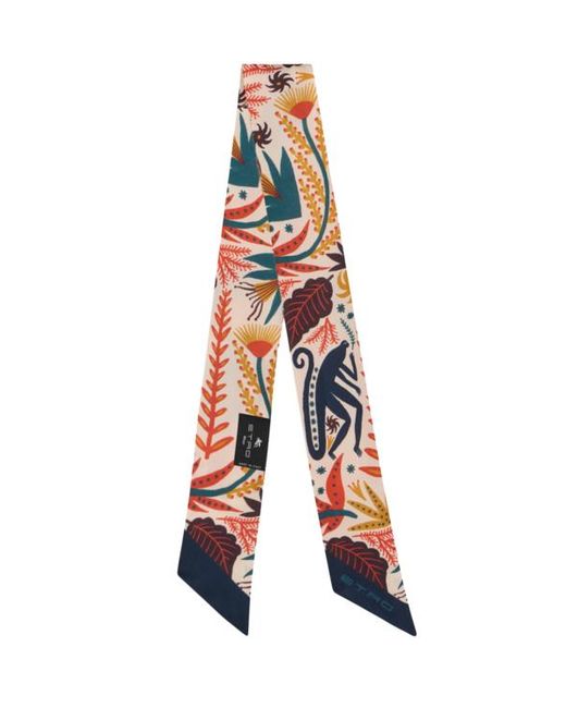 Etro White X Tabby Booth Silk Twill Paisleyina With Placed Print