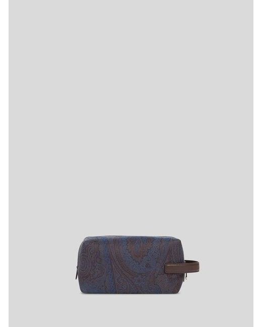 Etro White Essential Small Jacquard Pouch for men