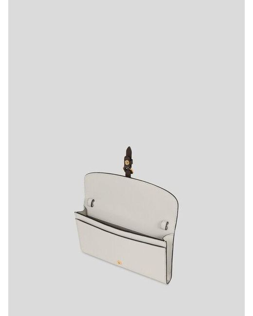 Etro White Two-Tone Leather Pony Wallet With Shoulder Strap
