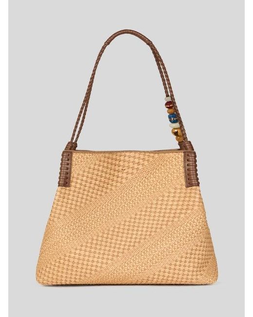 Etro Natural Large Raffia Libra Tote Bag