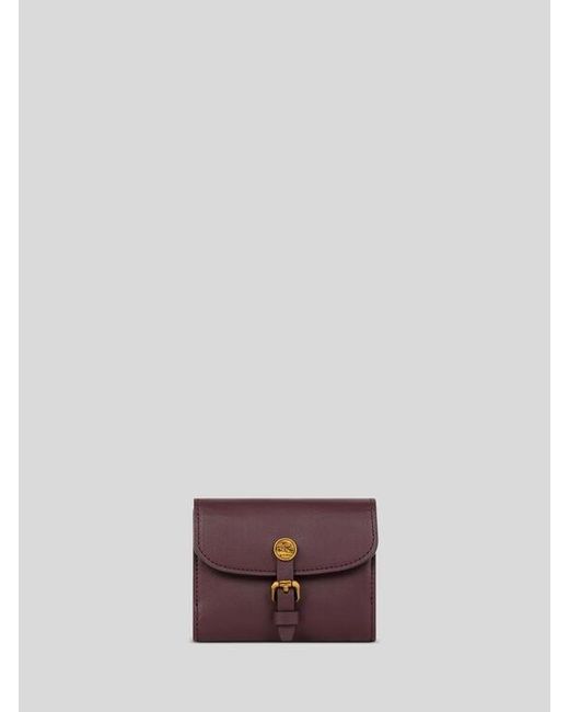 Etro Purple Small Leather Pony Wallet