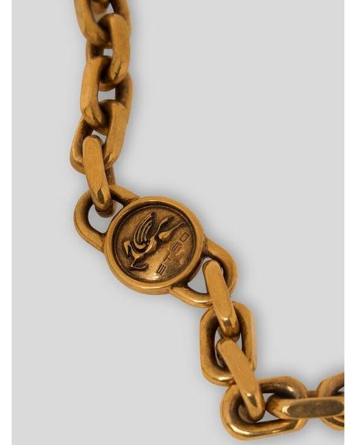 Etro White Chain Bag Handle With Pegaso Coins