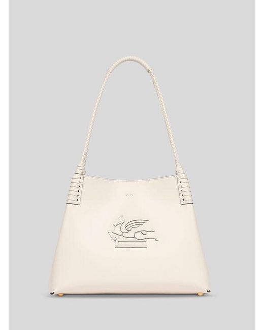 Etro White Medium Libra Tote Bag