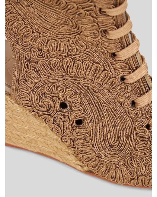 Etro Brown X Castañer Peep-Toe Paisley Ankle Boots