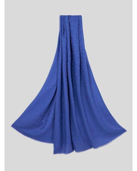 Sciarpa Con Motivo Floreale, Donna di Etro in Blue