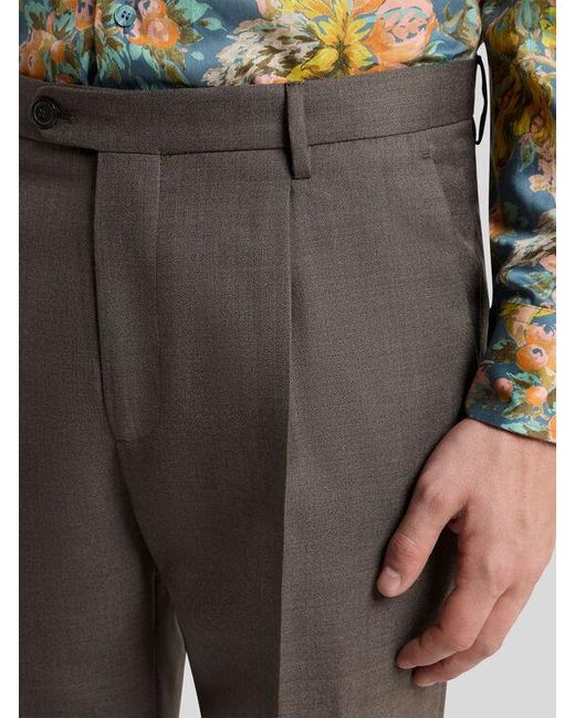 Etro Gray Wool-Blend Flannel Trousers With Crease Detail for men