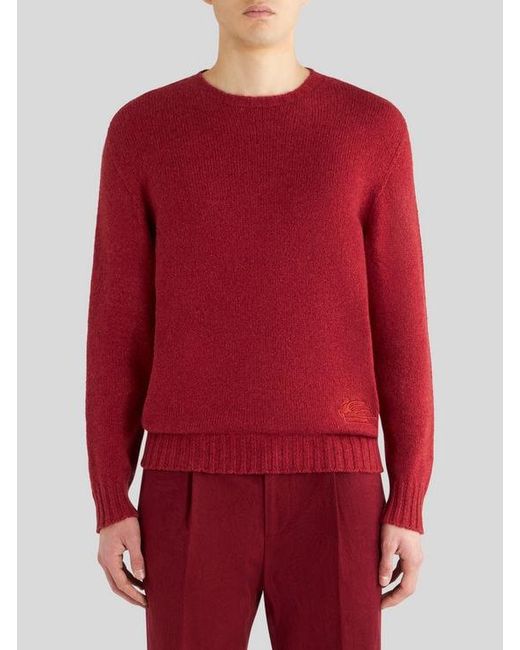 Etro Red Cashmere Jumper for men
