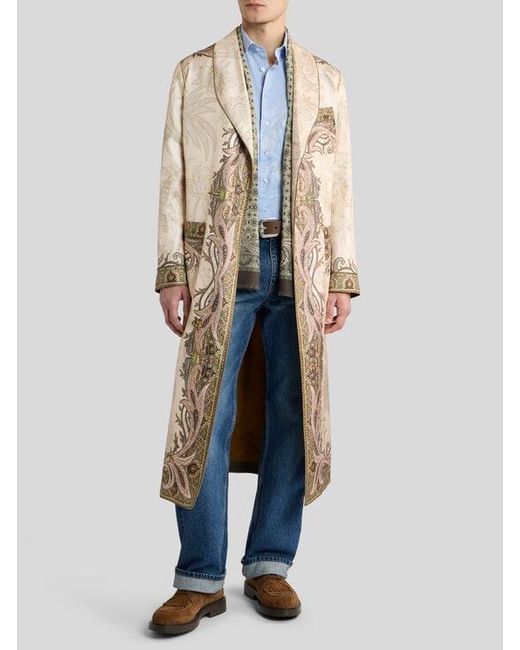 Etro Blue Cotton Shirt With Placed Pegaso Motif for men