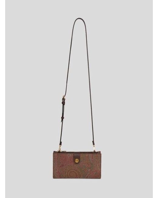 Etro White Essential Arnica Wallet With Shoulder Strap