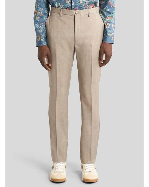 Etro Natural Tailored Wool Trousers for men