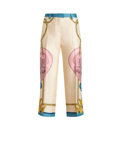 Pantalon En Soie Imprimé Foulard Etro en coloris Blanc | Lyst