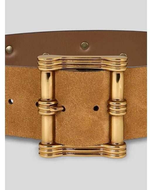 Etro Brown Suede Belt With Studs