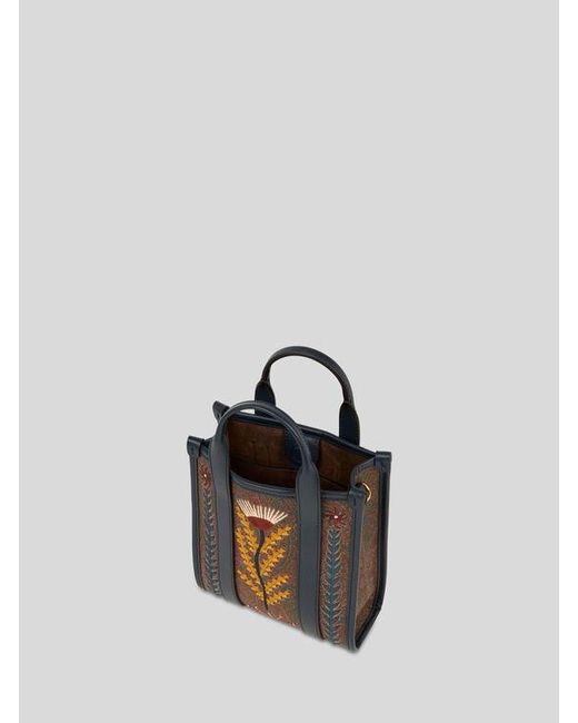 Etro Blue X Tabby Booth Mini Arnica Handbag With Embroidery
