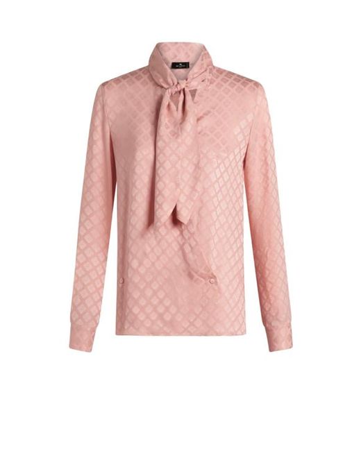 Camicia A Foulard Jacquard, Donna, Taglia di Etro in Pink