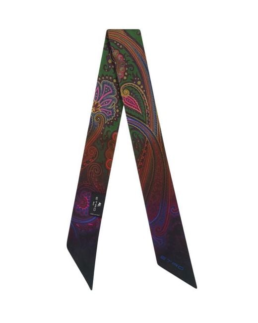 Etro Multicolor Silk Twill Paisleyina With Degradé Motif