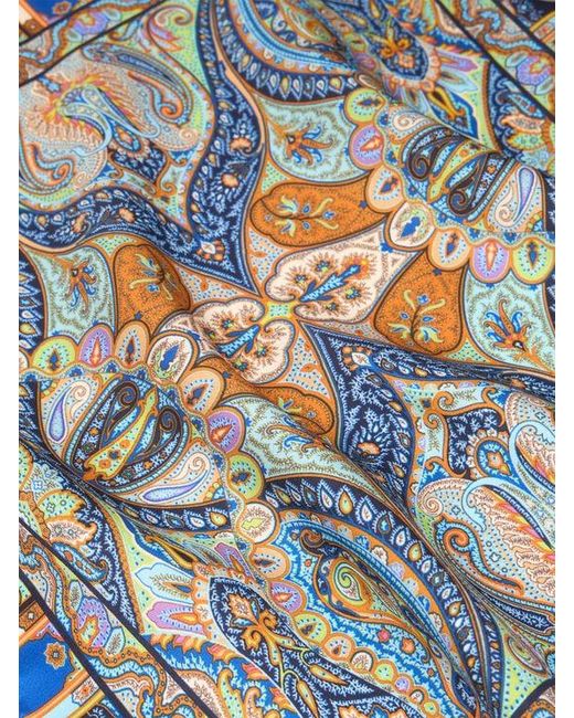 Etro Blue Floral Silk Pocket Square for men