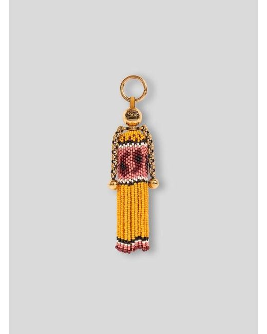 Etro White Doll Charm With Beads