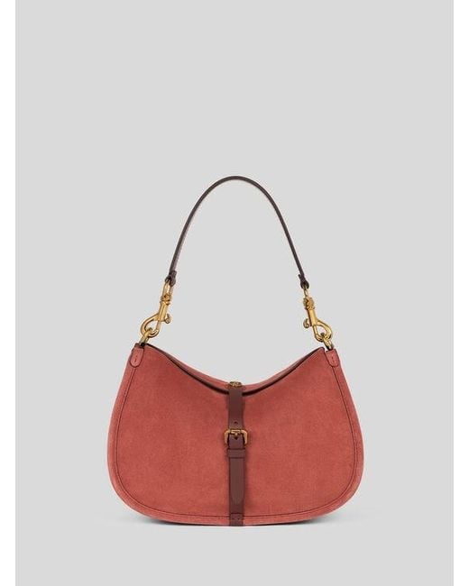 Etro Red Medium Suede Pony Bag