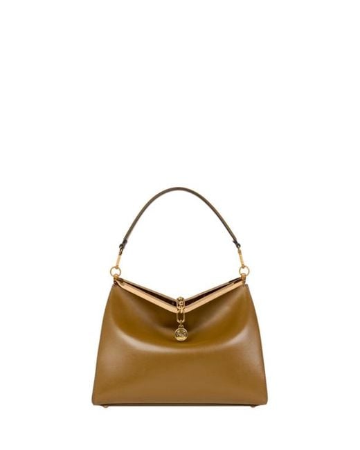 Etro Metallic Large Leather Vela Bag