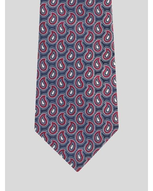 Etro Purple Silk Jacquard Tie With Micro Paisley Motif for men