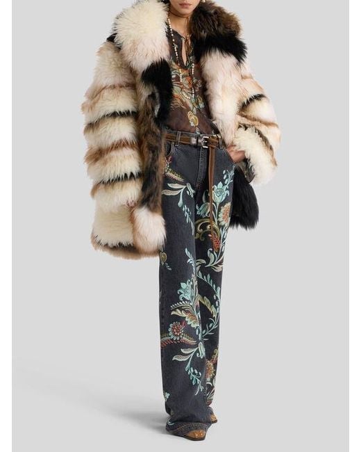 Etro Natural Mixed Fur Coat