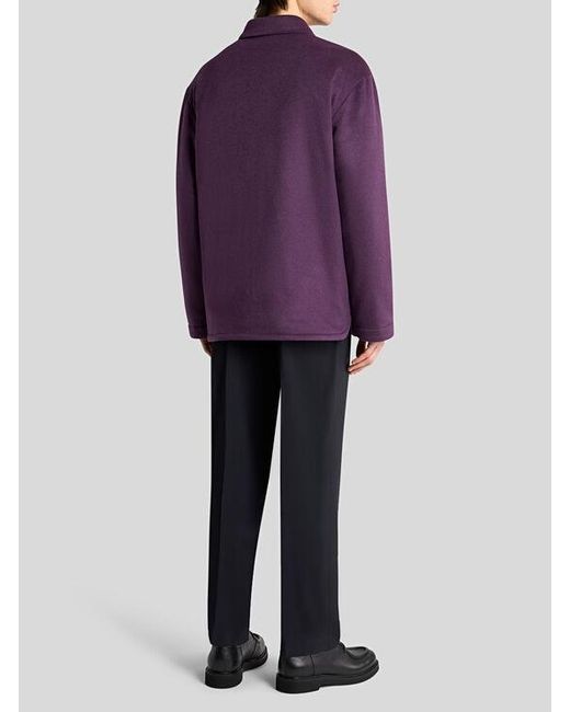 Etro Purple Cashmere Overshirt for men