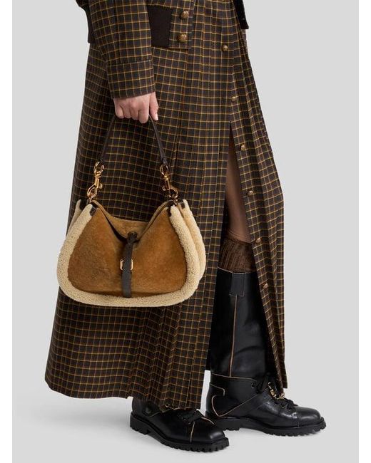 Etro Metallic Medium Shearling Pony Bag