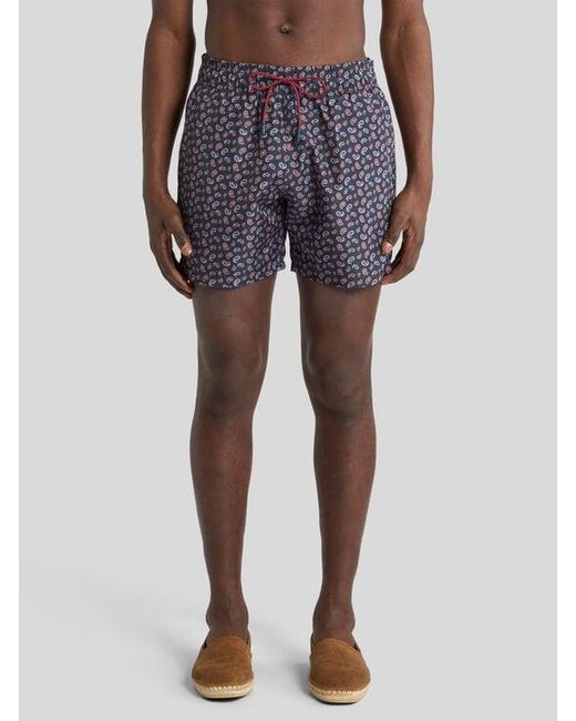 Etro Blue Swim Shorts With Micro Paisley Motif for men