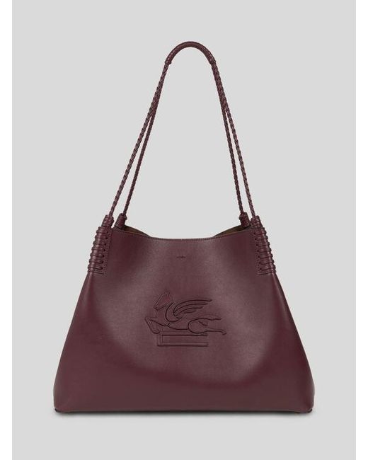 Etro Purple Large Libra Tote Bag