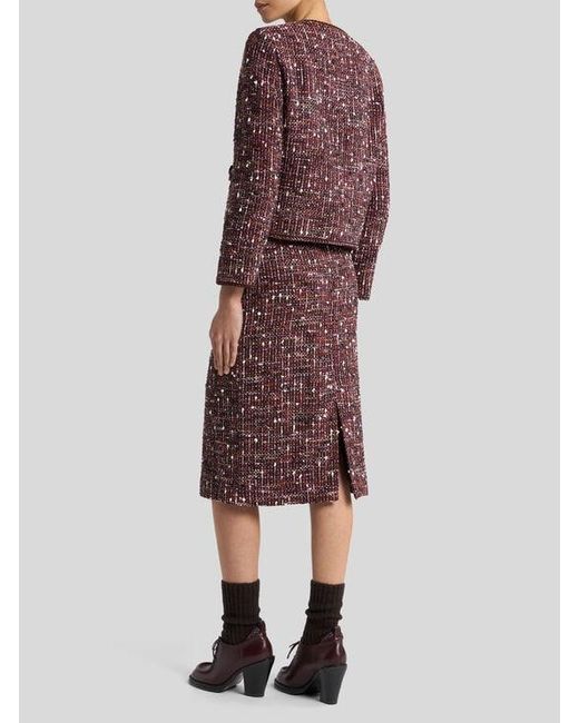 Etro Red Cotton Tweed Jacket